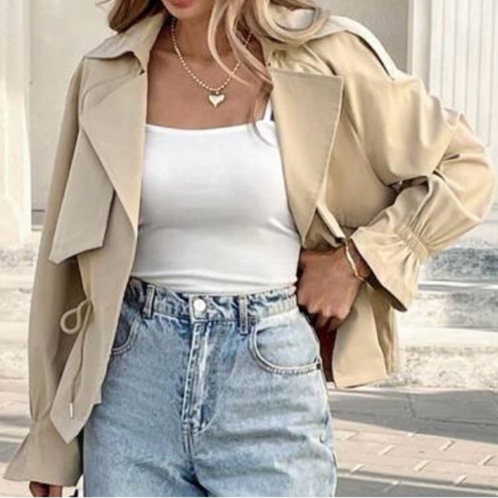 Women's Beige Trench Jacket - Picture 7 of 13